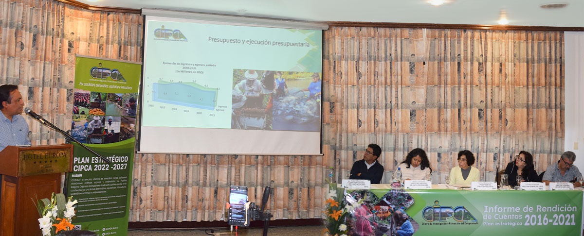 CIPCA dio a conocer la Rendición Pública de Cuentas del Plan Estratégico 2016-2021, Por una Bolivia democrática, equitativa e intercultural.
