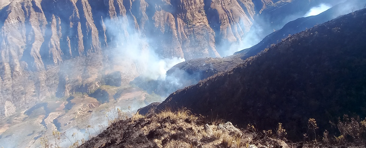 Torotoro: incendio deja una víctima fatal, familias damnificadas y graves daños ambientales